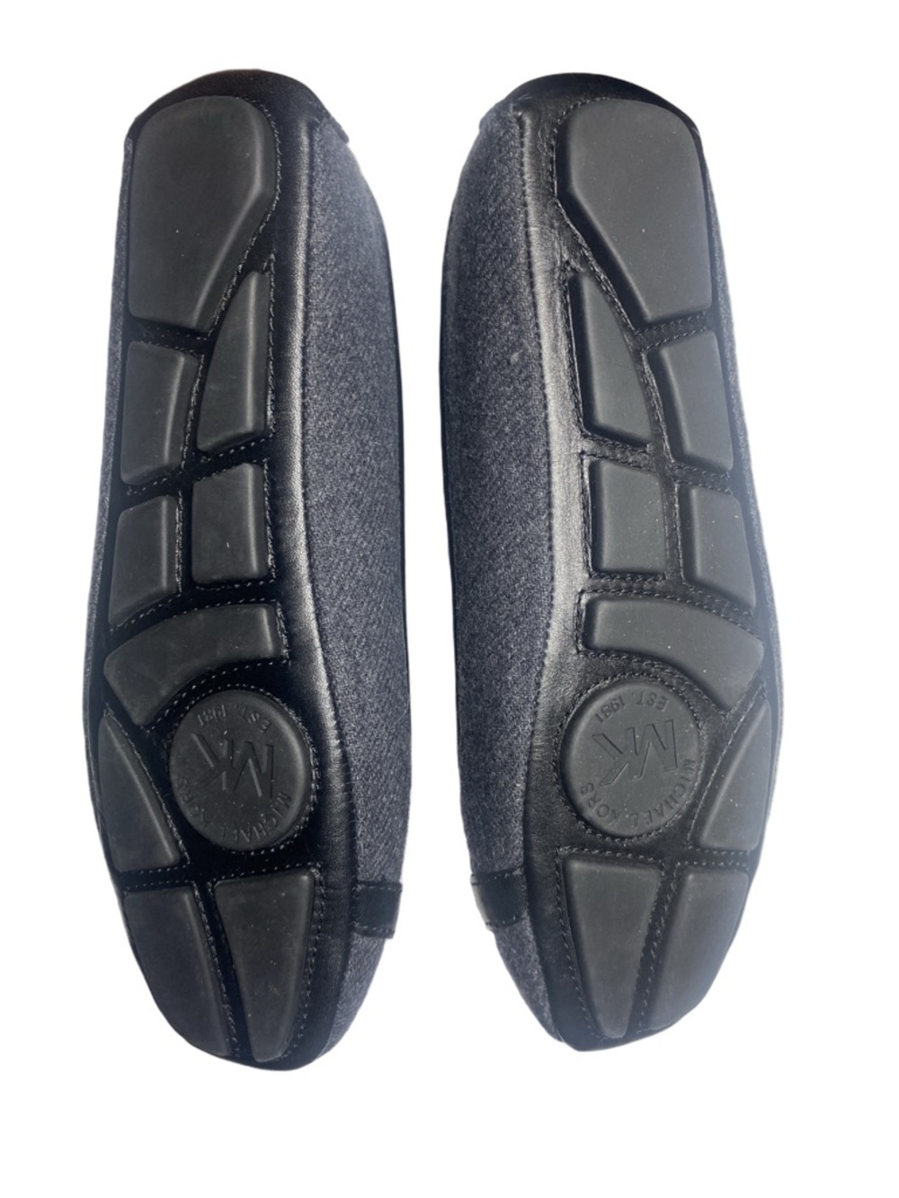 Michael Kors Fulton Moc Gray Felt Driver Flats Size 7 - Picture 2 of 6
